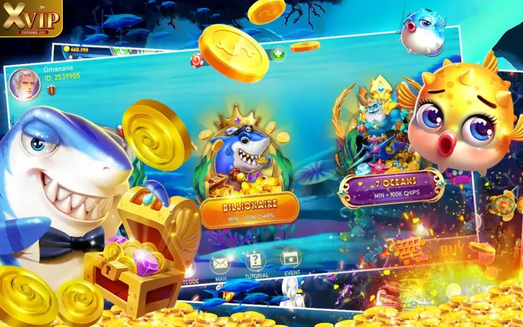 Hoá thân thành các thợ săn thuỷ quái tại bắn cá XVIP